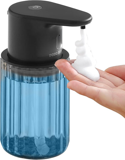 Automatic Foaming Soap Dispenser Touchless, 3 Adjustable Liquid Levels, 10oz/300ml Rechargeable, IPX7 Waterproof for Bathroom, Kitchen, Black