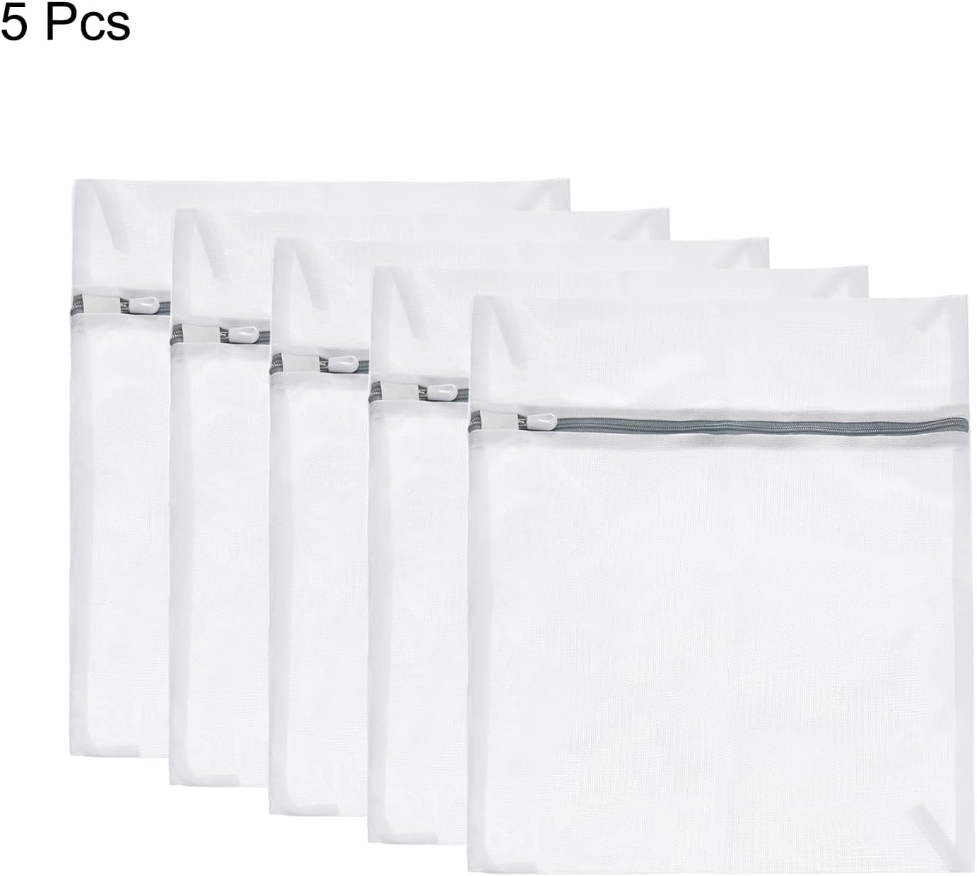 uxcell Mesh Laundry Bags, 5Pcs 9.1"x11.8" Mesh Wash Bag Fine Net Travel Storage Organize Bag with Zipper for Delicate Clothing Laundry Stocking, Pink