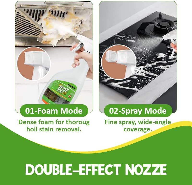 NUAN Heavy Duty Degreaser Spray, 500ML Kitchen Cleaner Spray, All Purpose Cleaner Multi Purpose Degreaser Cleaner Spray Removes Grease, Grime, And Stains On Microwave & Oven & Stove Top