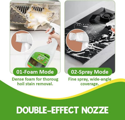 NUAN Heavy Duty Degreaser Spray, 500ML Kitchen Cleaner Spray, All Purpose Cleaner Multi Purpose Degreaser Cleaner Spray Removes Grease, Grime, And Stains On Microwave & Oven & Stove Top