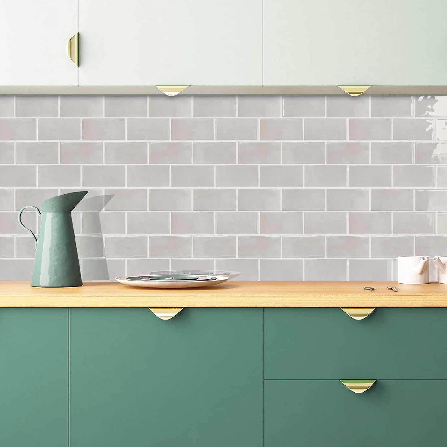 STICKGOO 10-Sheet Subway Tile Peel and Stick Backsplash, Self Adhesive Vinyl Wall Tiles, Stick on Backsplash for Kitchen and Bathroom(Thicker Design)