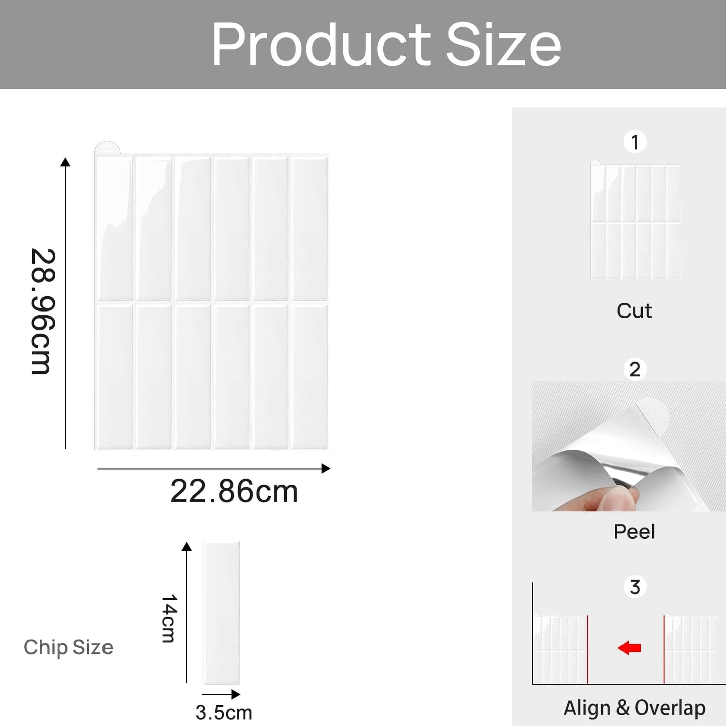 10-Pack Peel and Stick Backsplash Tiles, 11.4×9 Inch Beige Self Adhesive 3D Vinyl Wall Tiles for Kitchen, Bathroom and Camper