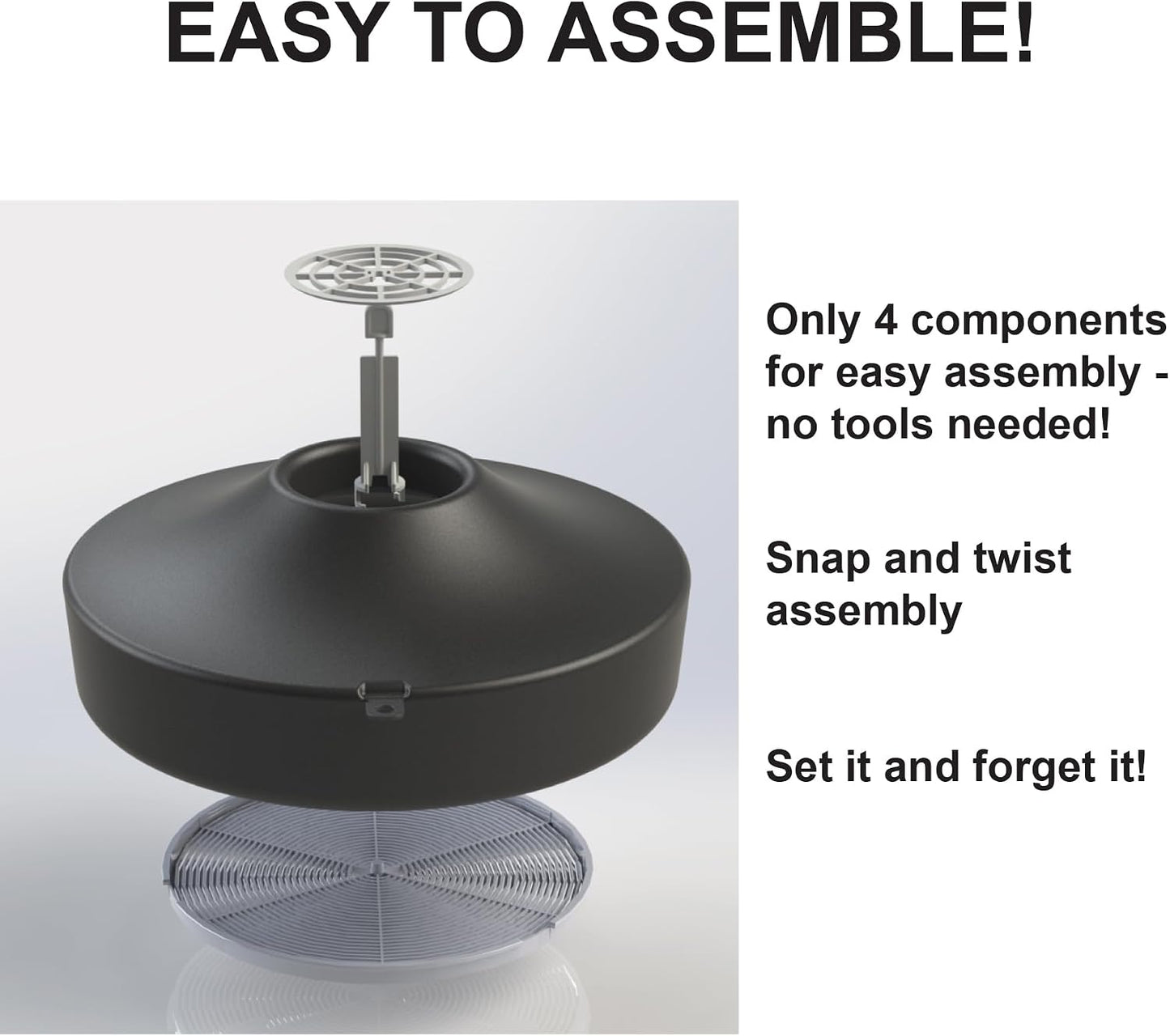 STUCK Pro AGO Mosquito Trap + Decorative Bucket, Naturally Attract & Capture Container-Breeding Mosquitoes, Pet & Kid Safe, Just Add Water & Attractant & Place on the Included Vessel