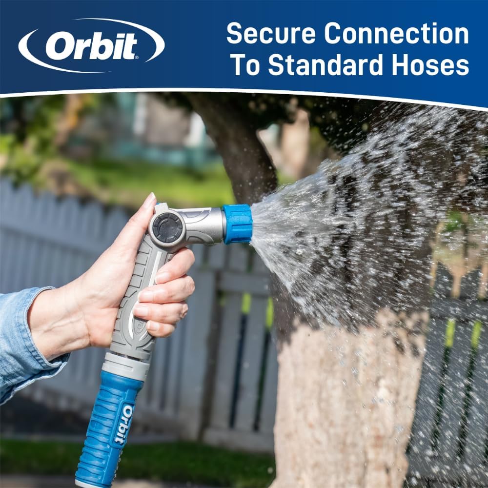 Orbit 58993 7-Pattern Watering Nozzle with Thumb Control, Black