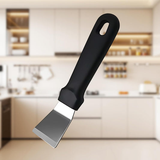 Glass Stove Curved Edge Scraper Flexible Black Straight Tool for Grease and Residue Removal