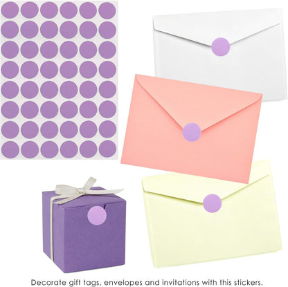 Royal Green Dot Sticker 11/16" Inch (17mm) Colored Labels in Purple - 2400 Pack - Colors A