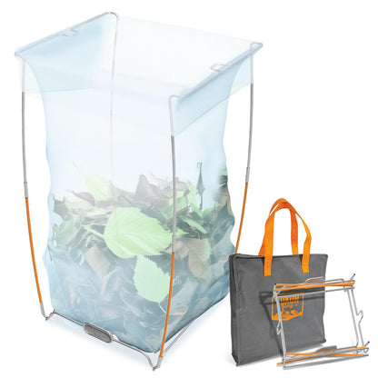 Yukon Glory Collapsible Trash Bag Holder & Portable Trash Can Stand, Stainless Steel, Holds 13 Gallon Bags, Folds Into Its Own Carry Bag, for Camping, Tailgating & Outdoor Cleanup