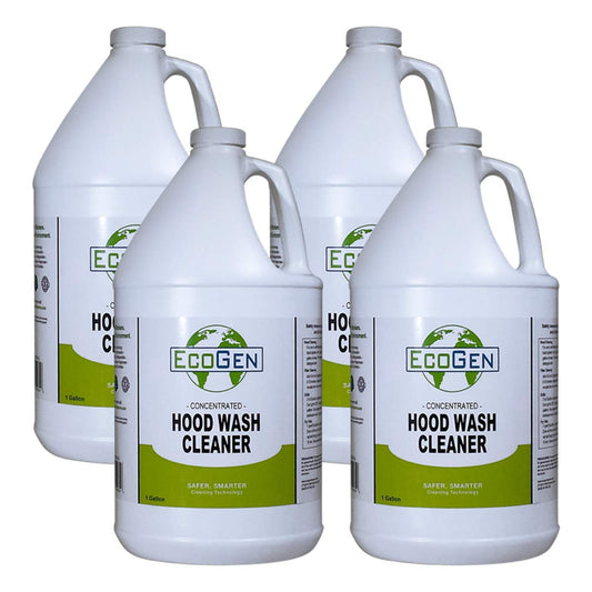 Commercial Hood Cleaner; Concentrated Formula, Biodegradable, Powerful Degreaser, Professional Strength Cleaning For Industrial Kitchens, Pack of 4 Gallons