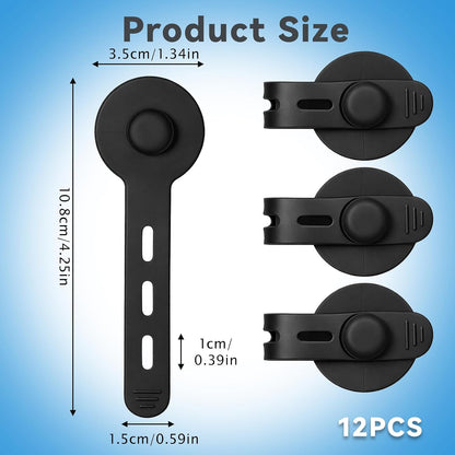 Cord Clips 12 Pack Cable Management Cord Organizer Silicone Hook and Loop Cable Ties Adjustable Wire Organizers Black Cable Ties Straps for Cords Holder Video Home Office Essentials Electronics