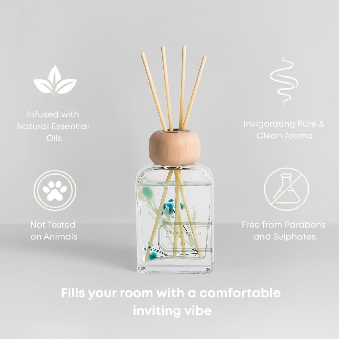 Reed Diffuser Set Gardenia Floral, 3.4 fl oz - Elegant Home Fragrance with Sticks - Long-Lasting Scented Oil Reed Diffuser for Bedroom, Bathroom Shelf Decor & Living Room(Gardenia Floral)