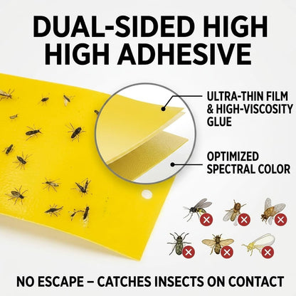 Yellow Sticky Traps 3.9"x7.8" 30 Pack – Dual-Sided High Adhesive Fruit Fly Trap for House Plants, Indoor & Outdoor Gnat Trap for Fungus Gnats, Fruit Flies, Whiteflies –Ideal for Kitchen, Garden