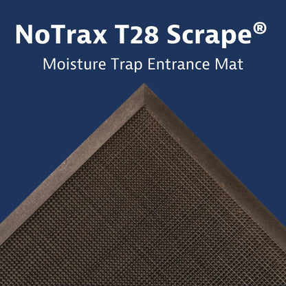Notrax T28 Scrape® Moisture Trap Entry Scraper Mat, Outdoor Natural Rubber Doormat for Home or Business, Medium-Duty, Beveled Edges, 24" x 32", Black, T28S2432BL