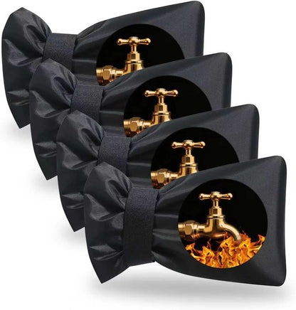 Outdoor Faucet Covers for Winter Freeze Protection,6.7" W x 8.3" H Outside Garden Faucet Socks for Winter Waterproof Reusable Hose Bibs Insulated Spigot Cover, 6 Pack Black