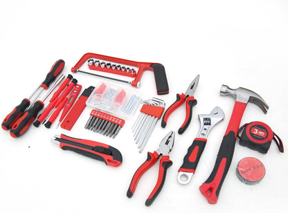 Hantinstom 108-Piece Household Tools Kit Essential Home Repair Set with Plastic Toolbox Ideal for College Students, Home Use & More