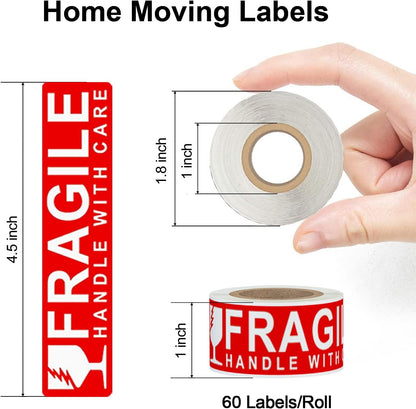 960 Count Home Moving Labels,16 Rolls Different Color Coding Moving Labels for Boxes Stickers + Fragile Moving Stickers + 1 Blank Label Roll for Customized Use