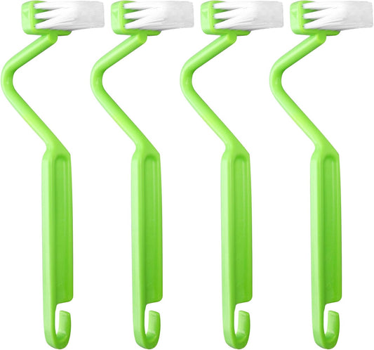 AUEAR, 4 Pack Plastic Curved Small Toilet Brushes Cleaning for Edges Corner Crevices