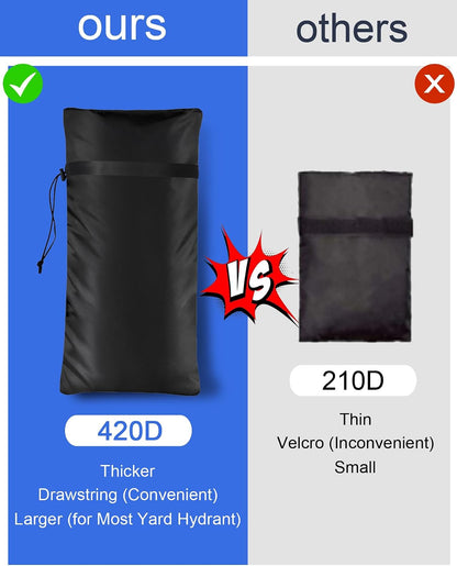 Extended Outdoor Faucet Cover for Winter Freeze Protection, POROLIR Large 25" H x 13" W Thicker Insulation Long Winter Sock for Outdoor Sprinkler Yard Hydrant Hose Bib Insulated Spigot Black