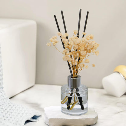 3 Pack Fragrance Reed Diffuser, 50ML Lavender Jasmine Lemongrass Aromatherapy Diffuser Set with 12 Black Fiber Sticks,Air Freshener for Bedroom Bathroom Office, 8.2X 6.6X 2.1 inch