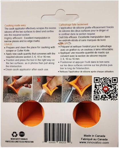 Silicone Caulking Tool,Sealant Finishing Tool,Silicone applicator effective sealing tools for Kitchen,Bathroom,Joint,4 different sections 4.6.10.16mm developed and produced by Innovatco in Canada