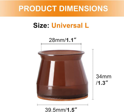VIUME 24 Pcs Chair Leg Floor Protectors for Hardwood Floors Silicone Covers Felt Pads Furniture Leg Caps Anti-Scratch Reduce Noise Fit (1-5/16" to 2")