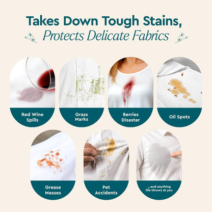 Puracy Laundry Stain Remover Brush for Tough, Deep, and Aged Clothing Stains, with Vegan Bristles for Safe and Effective Stain and Odor Elimination