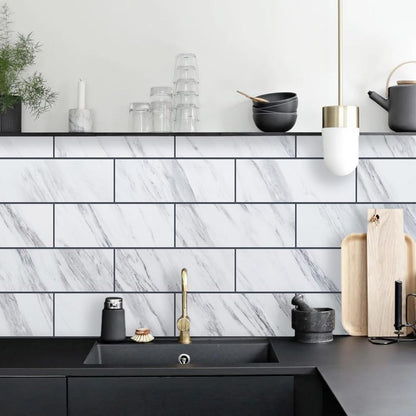 AULIGET 6" x 12" Black Slate Peel and Stick Backsplash Wall Tiles, PVC Faux Stone Stick on Tiles for Backsplash Kitchen, Bathroom, Laundry Room, Camper, Fireplace (Pack of 20)