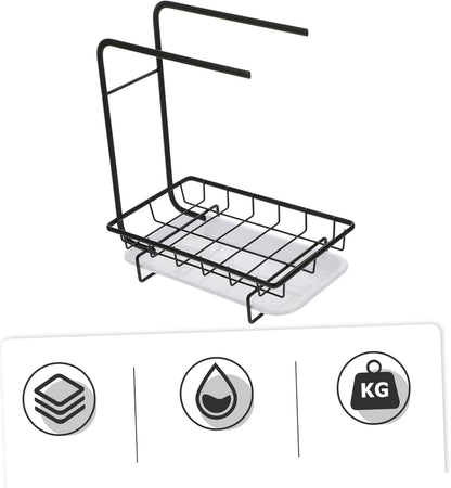 1pc Wall-Mounted Kitchen Sponge Holder and Drainage Rack Dual-Purpose for Dishcloths and Cleaning Tools Space-Saving Design and Construction