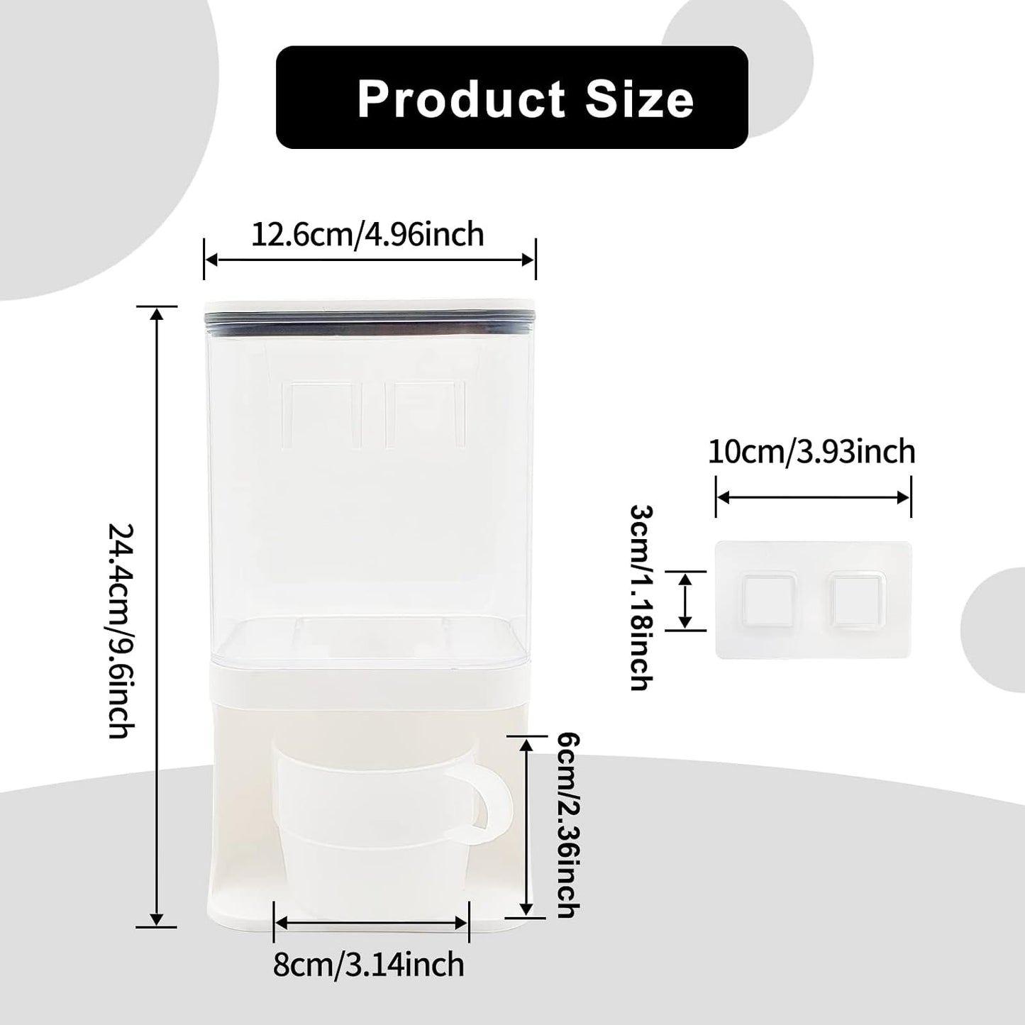 Detergent Dispenser for Laundry Room,Wall-Mounted Laundry Detergent Dispenser with Spigot Cup Holder,Suitable for Soap Beads Rice Scent Boosters Dry Food Dog Food Dispenser Storage Containers(1L)
