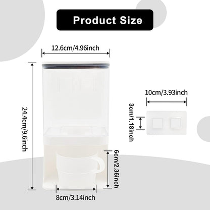 Detergent Dispenser for Laundry Room,Wall-Mounted Laundry Detergent Dispenser with Spigot Cup Holder,Suitable for Soap Beads Rice Scent Boosters Dry Food Dog Food Dispenser Storage Containers(1L)