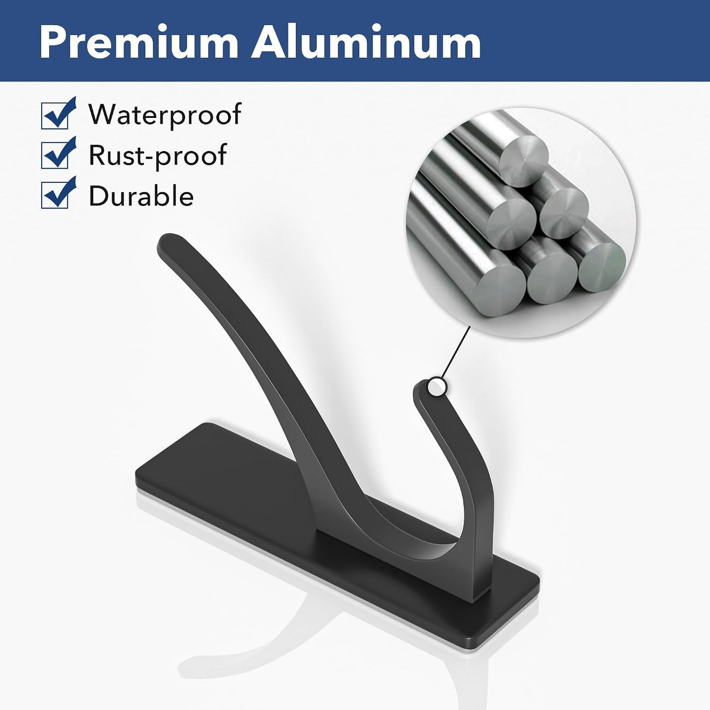 pickpiff White Self Adhesive Coat Hooks for Hanging: 13LB Extra Strong Stainless Wall Hook for Towel, Utensil, Backpack, Hat, Sturdy Metal Hanger for Bathroom, Kitchen, Door, 4-Pack