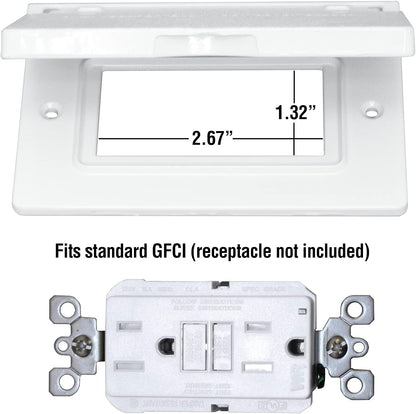 Sigma 14249WH Weatherproof 1-Gang Horizontal GFCI Receptacle Cover, White