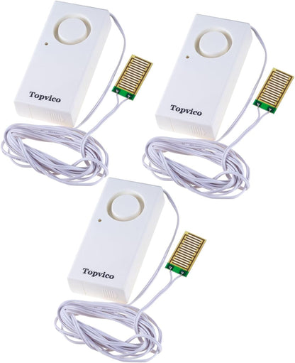 Water Leak Detector Alarm, 120dB Flood Alert for Home, Basement, Under Sink, Sump Pump, RV, Water Heater, Battery Operated Standalone Moisture Sensor, Bulk 10 Pack