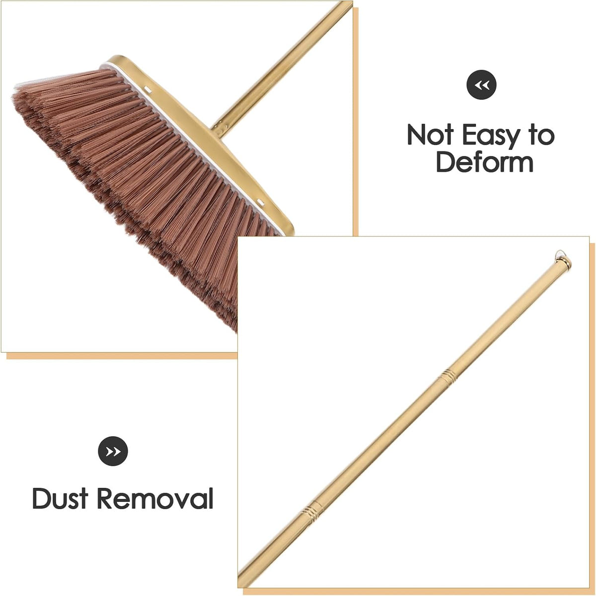 BESPORTBLE Heavy Duty Detachable Stainless Steel Broom with Thickened Handle for Indoor and Outdoor Floor Cleaning, Commercial Restaurant Sweeper for Kitchen, Patio, and Yard Use