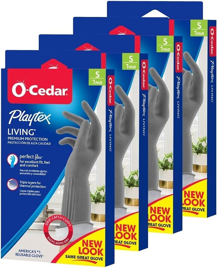Playtex Living Reuseable Rubber Cleaning Gloves, Premium Protection (Large, Pairs - 2) Color may vary
