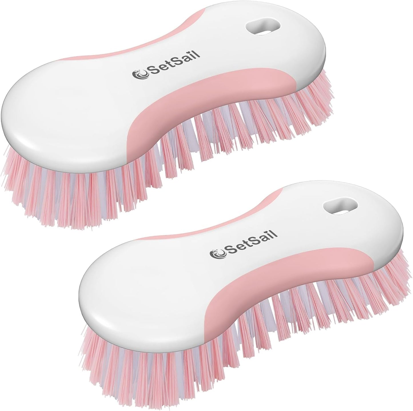SetSail Scrub Brush, Heavy-Duty Scrub Brushes for Cleaning with Stiff Bristles Cleaning Brush for Shower, Bathroom, Carpet, Kitchen and Bathtub Scrubber - 2 Pack