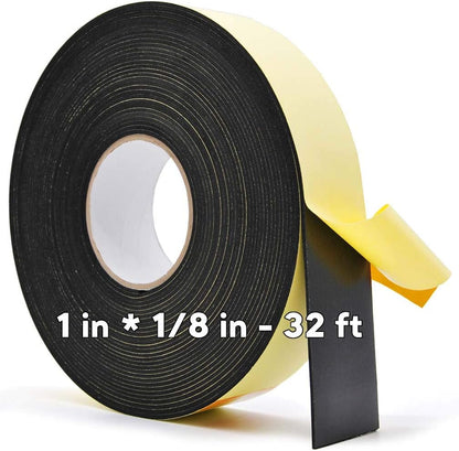Neoprene Weather Stripping -2" W x 1/8" T- Self Adhesive Foam Rubber Seal Strip Tape for Sliding Door Window Insulation