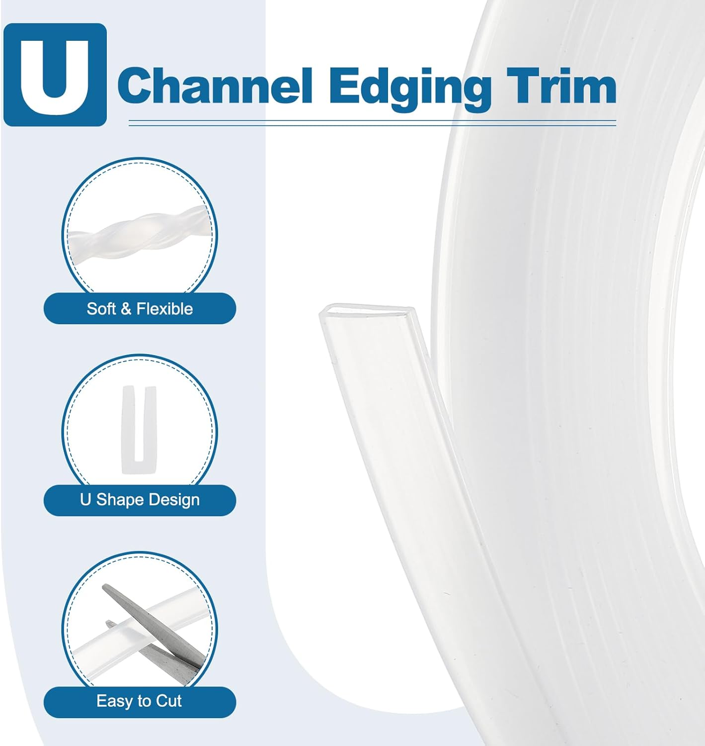 PATIKIL U Channel Edging Trim, 26Ft Sheet Metal Edge Guard Protector Rubber Edge Trim Air Sealed Seal Strip, 5/64" Slot, Fits 1/16"-5/64" Edge, 9/32" x5/128 x5/32