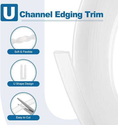 PATIKIL U Channel Edging Trim, 26Ft Sheet Metal Edge Guard Protector Rubber Edge Trim Air Sealed Seal Strip, 5/64" Slot, Fits 1/16"-5/64" Edge, 9/32" x5/128 x5/32