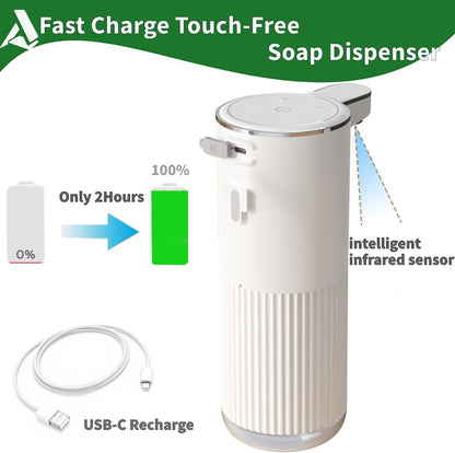 Automatic Soap Dispenser, Touchless Foaming Soap Dispenser Bathroom,Upgrade Hand & Dish Electric Dispenser Adjustable Waterproof Wall Mount Kitchen Auto Soap Pump for Thin & Thick Liquid(Black)