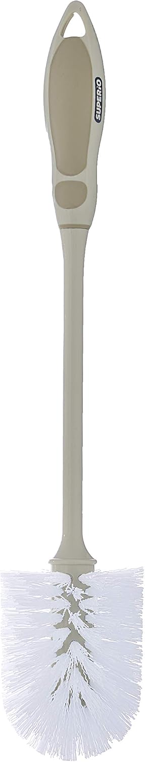 Superio Toilet Brush, Toilet Bowl Cleaning System with Scrubbing Wand, Under Rim Lip Brush for Bathroom