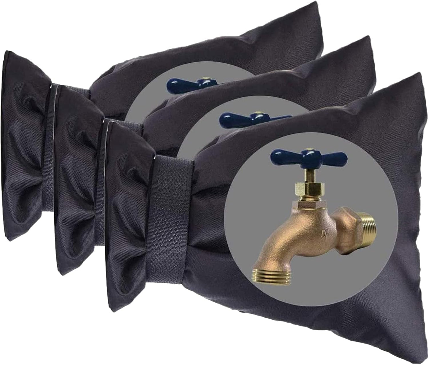 Outdoor Faucet Covers for Winter 3 Packs Hose Bib Protector Spout Cover,Garden Faucet Socks, Outside Spigot Pipe Freeze Protection Cover,Insulated Tap Pouch (small)