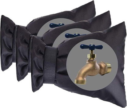 Outdoor Faucet Covers for Winter 3 Packs Hose Bib Protector Spout Cover,Garden Faucet Socks, Outside Spigot Pipe Freeze Protection Cover,Insulated Tap Pouch (small)