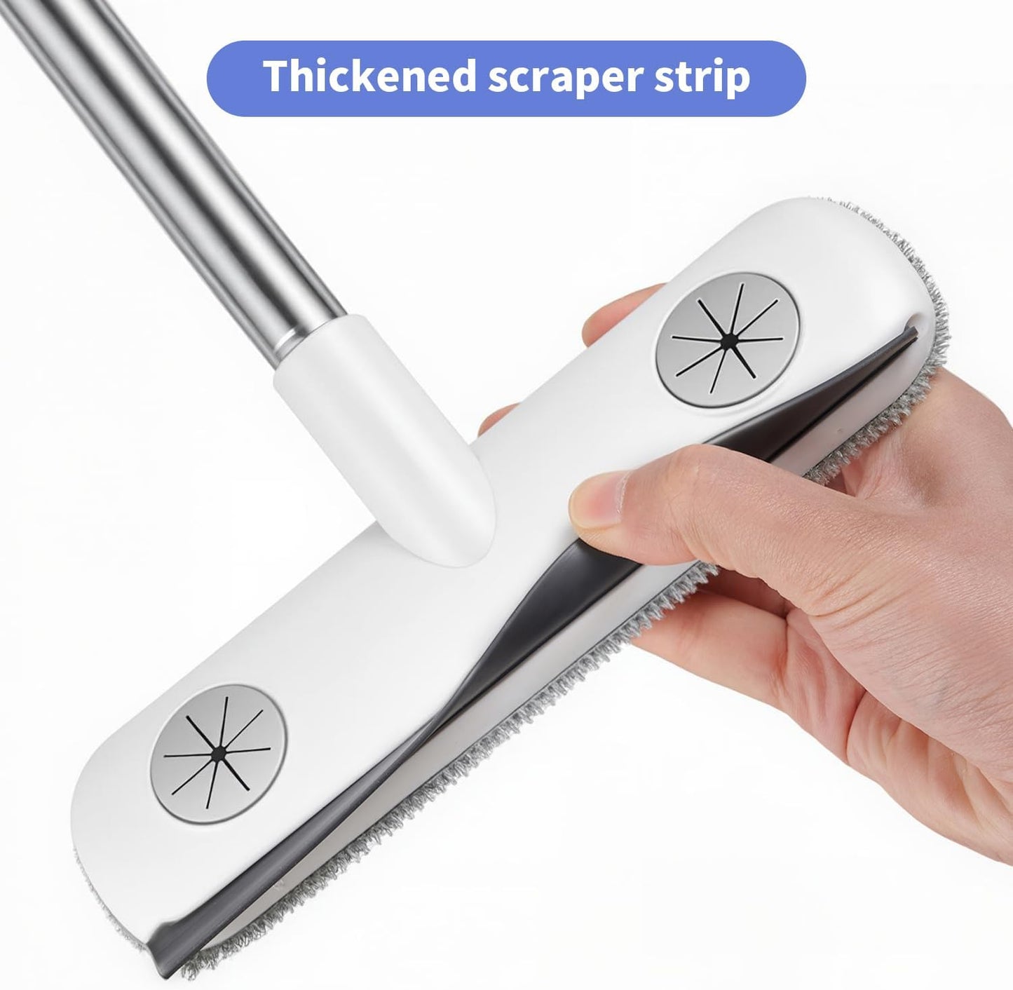 Window Screen Cleaner Brush,Dual-Sided Window Cleaning Tool,34.65 Inch Splicing Rod, Wet and Dry Use for High-Rise Windows, No-Dismantling Cleaning Equipment