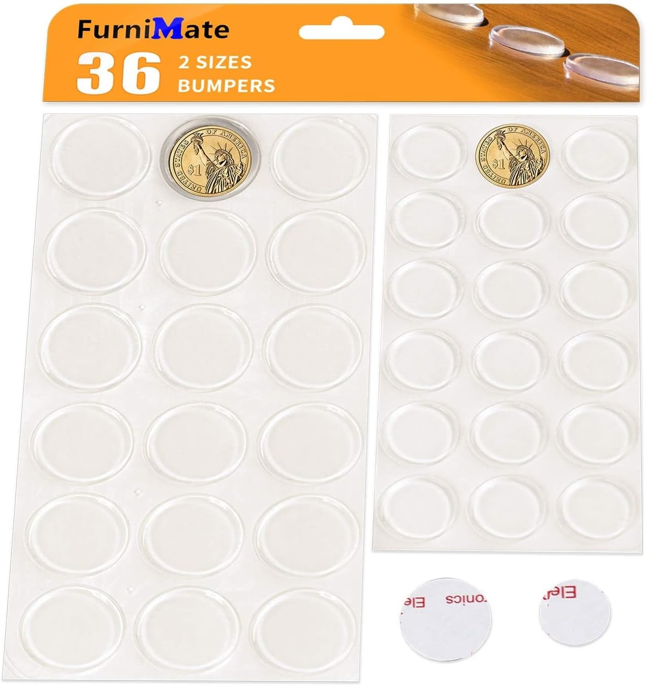 4PCS Long Furniture Bumpers - Wall Protector Guards, Fridge Door Stopper, 5.5x0.7x0.2inches