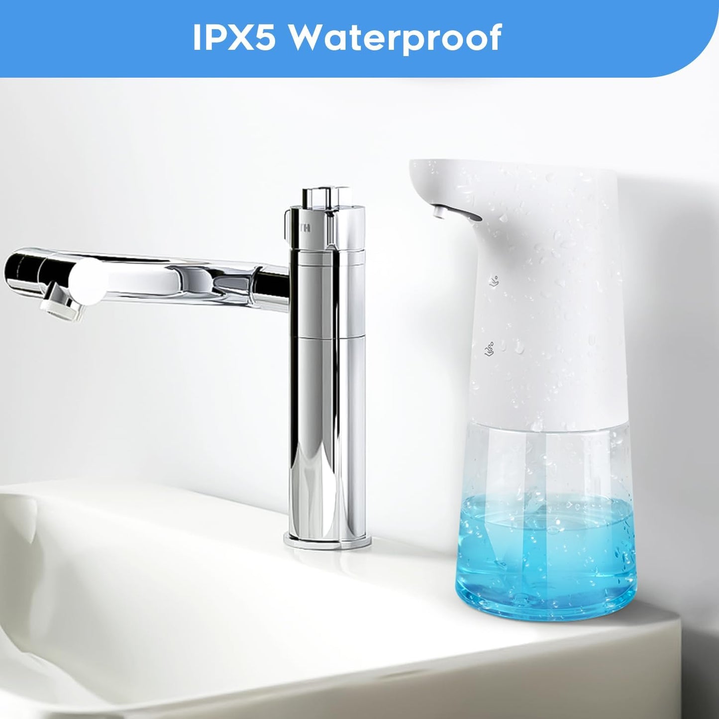 LAOPAO Rechargeable Automatic Foaming Soap Dispenser - Stainless Steel Touchless 9oz Foam Soap Dispenser for Bathroom and Kitchen - Xmas Gift