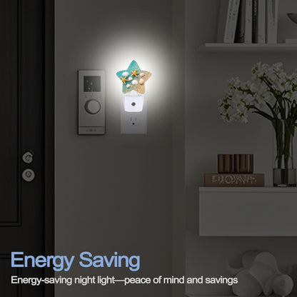 Lavender Butterfly Nightlight,Summer Flowers Star Night Lights Plug into Wall Decorations for Bedroom Bathroom,Dusk to Dawn Sensor Kitchen Hallway Stairs Energy Efficient Desk Lamp