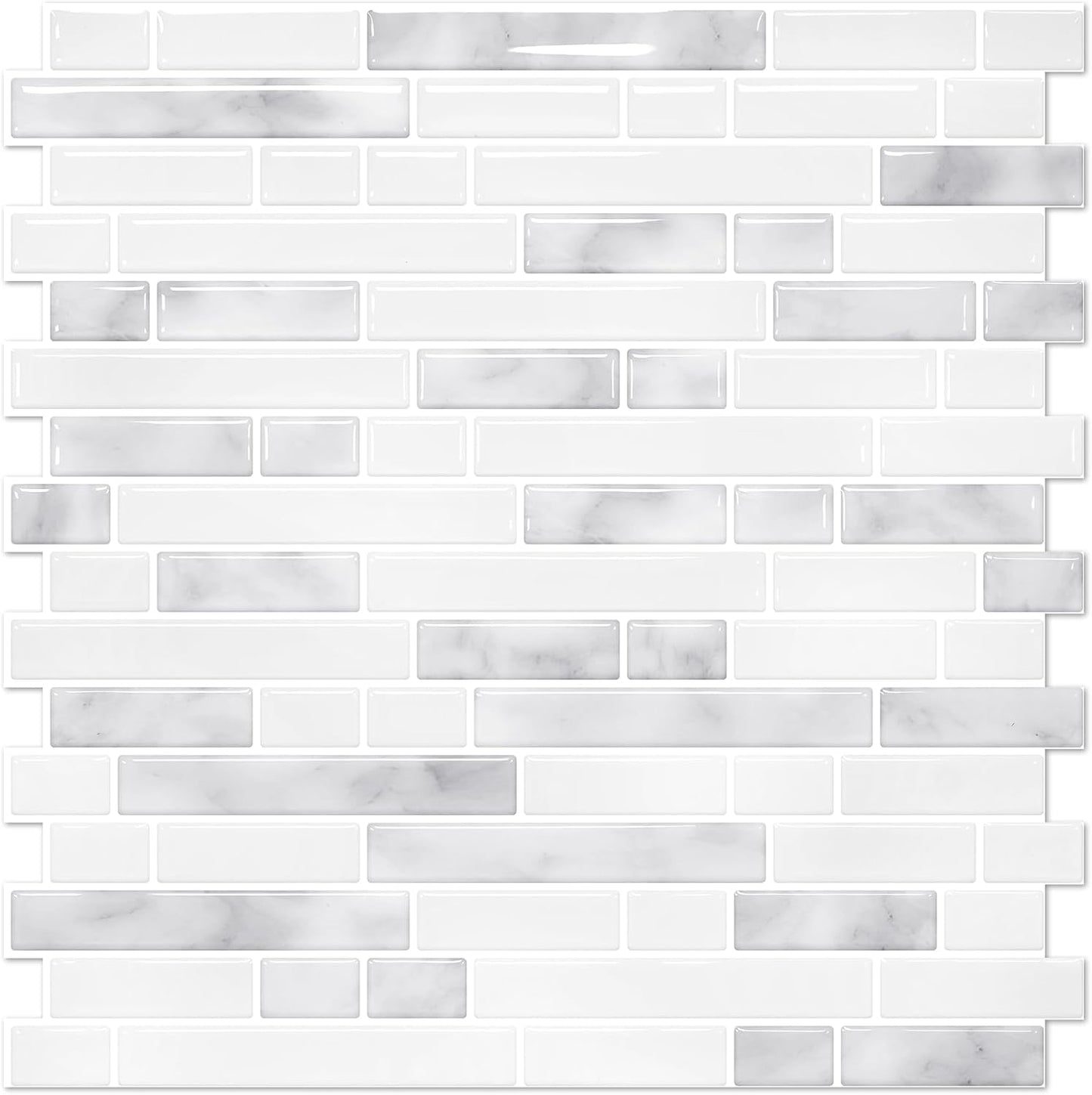 STICKGOO Peel and Stick Backsplash - 10 Sheets of 12”×12” - 3D Self Adhesive Peel and Stick Tile Backsplash for Kitchen & Bathroom