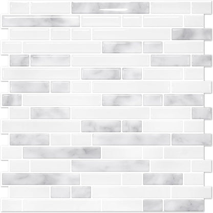 STICKGOO Peel and Stick Backsplash - 10 Sheets of 12”×12” - 3D Self Adhesive Peel and Stick Tile Backsplash for Kitchen & Bathroom