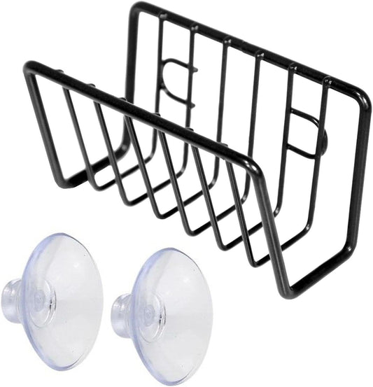Sponge Rack – Iron and Stainless Steel 11x6x6 Cm | No-Drill Dishcloth Rack | Wall-Mounted Storage Holder for Kitchen Sink Organization to Hold Sponges, Dishcloths, and Cleaning Tools with Durable