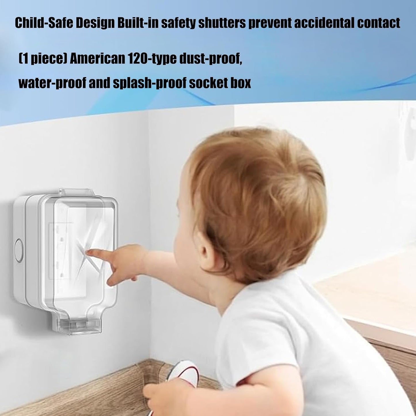 Weather Resistant Electrical Outlet Cover Box with Visible Lid for Outdoor Use and